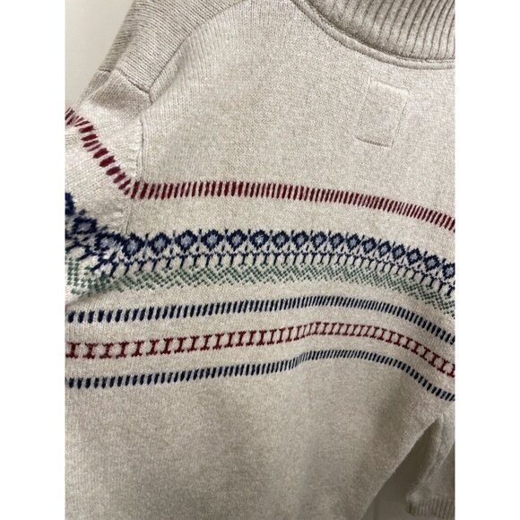 Fat Face U.K Mens Oatmeal Colour Ives Half Neck Jumper Size Medium Fair Isle - Picture 12 of 15